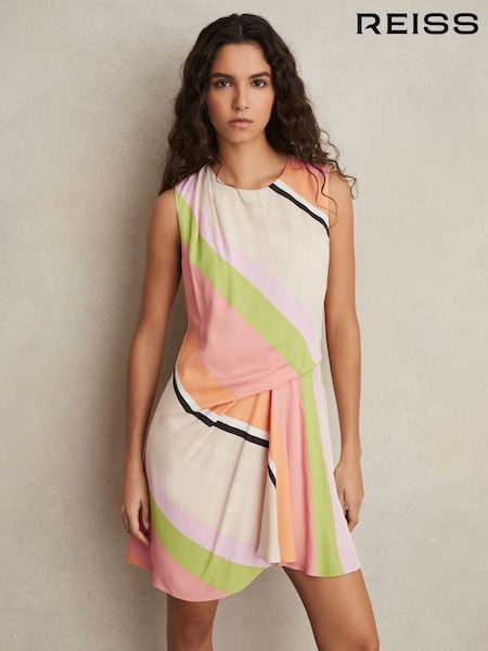 Reiss Ellia Stripe-Print Tuck Mini Dress (AP6320) | €259