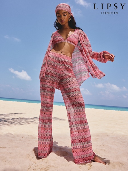 Lipsy Crochet Style Beach Kimono Shirt (AP6473) | €54
