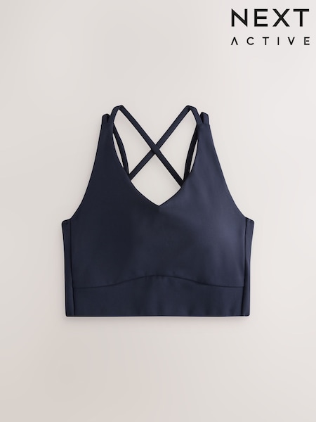 Navy Active Double Strap Cross-Over Sports Bra (AP6528) | €28