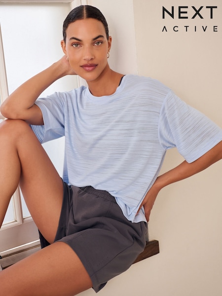 Blue Active Crew Neck Lightweight Boxy Short Sleeve T-Shirt (AP6544) | R$ 150