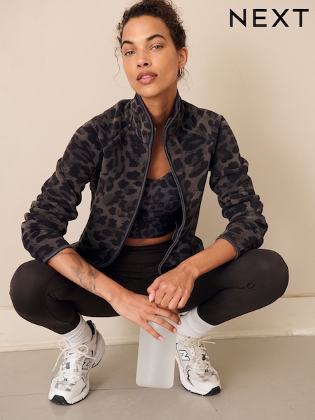 Animal Print Active Sports Fleece Jacket (AP6552) | R$ 250