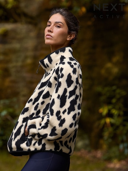 Black/White Active Printed Borg Jacket (AP6570) | €54