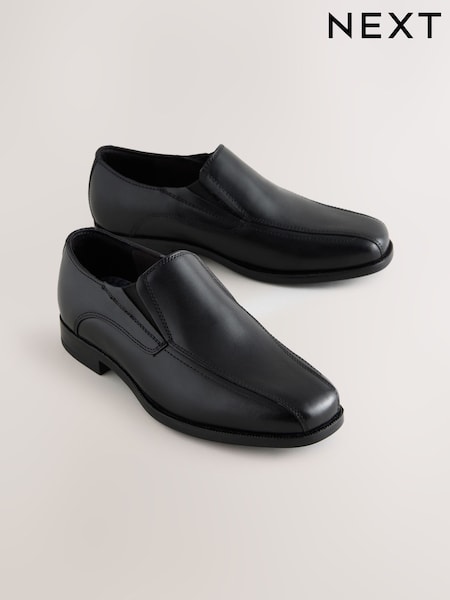 Black Leather Loafer School Shoes (AP6622) | €40 - €51