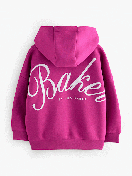 Fuksija roza - Baker By Ted Baker Back Print Logo Hoodie (AP6748) | € 37 - € 43