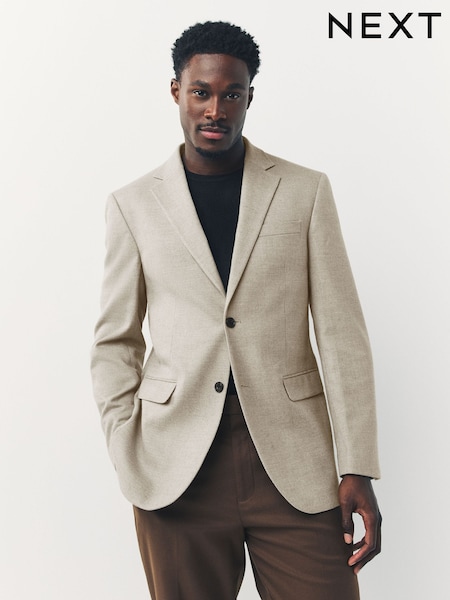 Neutral Slim Fit Textured Smart Blazer (AP6784) | AZN 174
