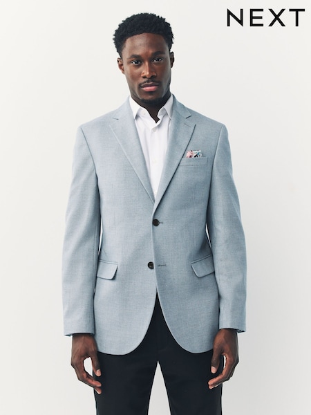 Light Blue Slim Fit Textured Smart Blazer (AP6790) | AZN 174