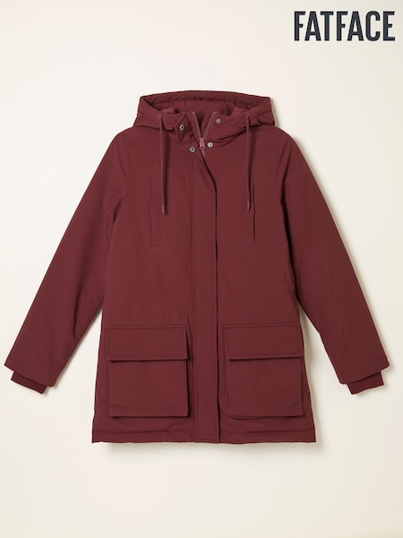 Vermelho escuro - FatFace Quilted Coat (AP6822) | R$ 1.335