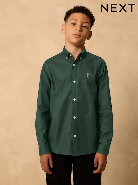 Dark Green Single Oxford Shirt (3-16yrs) (AP6899) | €14 - €20