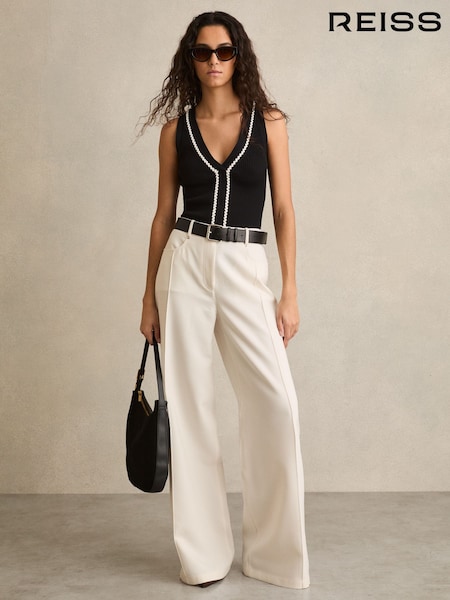 Reiss Ivory Heather Palazzo Tailored Trousers (AP6926) | €195