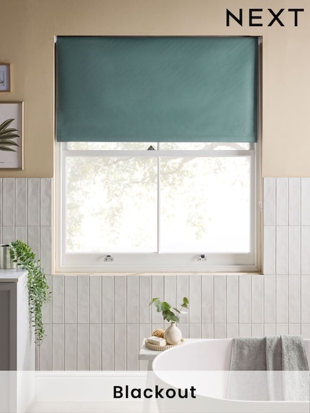 Sage Green Ready Made Printed Plain Moisture Resistant Roller Blind (AP6967) | €31 - €72