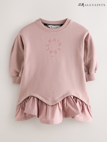 smALLSAINTS Mid Pink Tierra Peplum Younger Girls Sweat Dress (AP6970) | AED175 - AED186