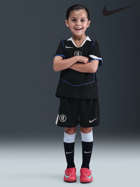 Nike Black Chelsea FC 2025/26 Stadium Third 3 Piece Football Kit (AP6981) | € 86