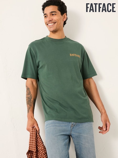 FatFace Emerald Green Out And A Trout Graphic Tshirt (AP6991) | €42