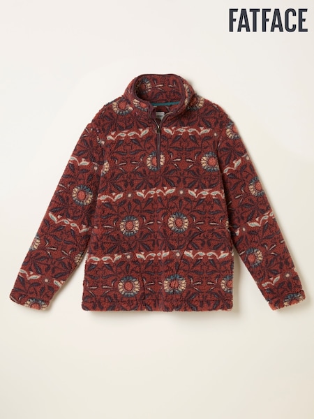 FatFace Terracotta Willow Printed Half Neck Fleece (AP7012) | €83