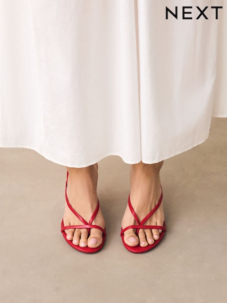 أحمر - Forever Comfort® Toe Thong Wedge Heels (AP7124) | ‏17 ر.ع.‏