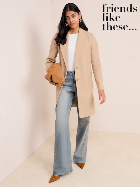Friends Like These Neutral Tailored Single Button Coat (AP7128) | €83