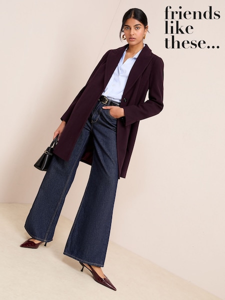 Friends Like These Burgundy Red Tailored Single Button Coat (AP7129) | 3,905 UAH