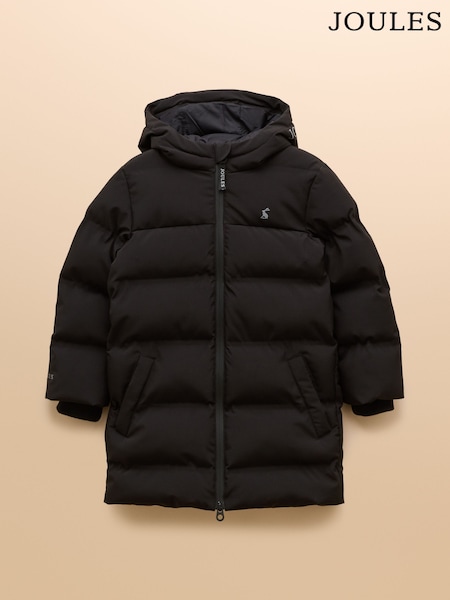 Joules Kids' Padwell Black Waterproof Padded Coat (AP7227) | AED402 - AED460
