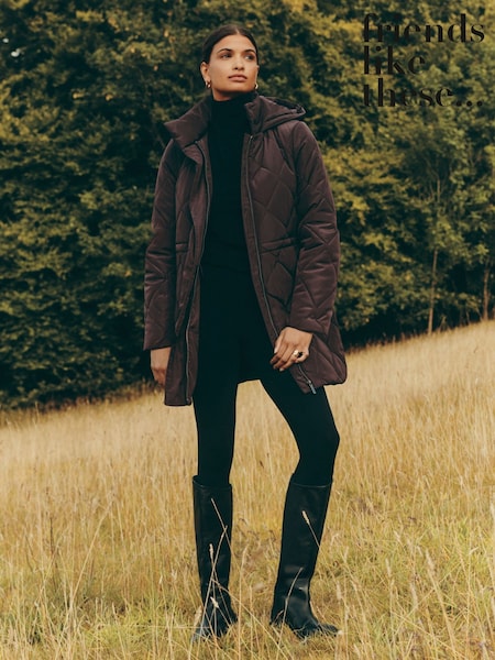 Friends Like These Berry Petite Mid Length Padded Coat (AP7243) | €85