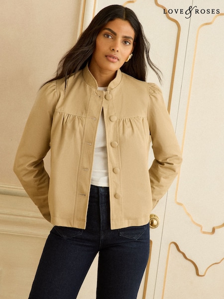 Love & Roses Blousson Sleeve Trench Jacket (AP7383) | ¥ 13,320