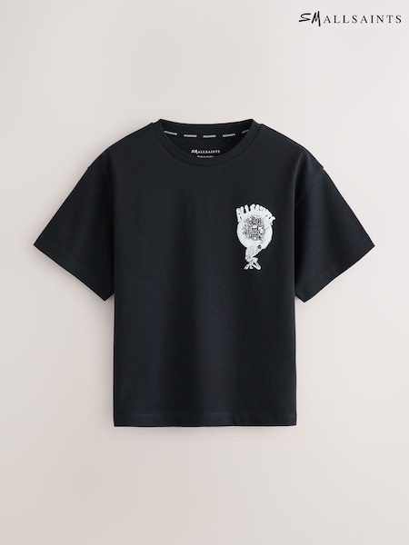 smALLSAINTS Black/Burden Boys Oversized Graphic Crew T-Shirt (AP7428) | 109 QAR - 129 QAR