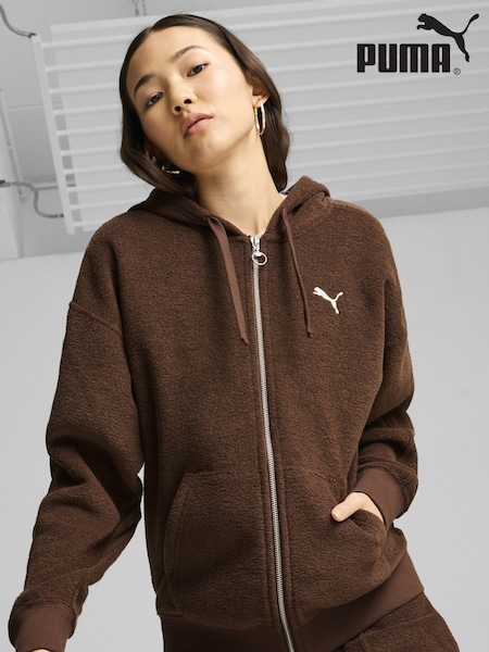 Puma Brown Womens HER Full-Zip Hoodie (AP7499) | $142