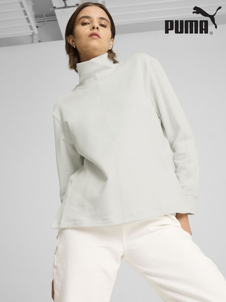 Puma Grey Womens Her High Neck Crew Top (AP7525) | €33
