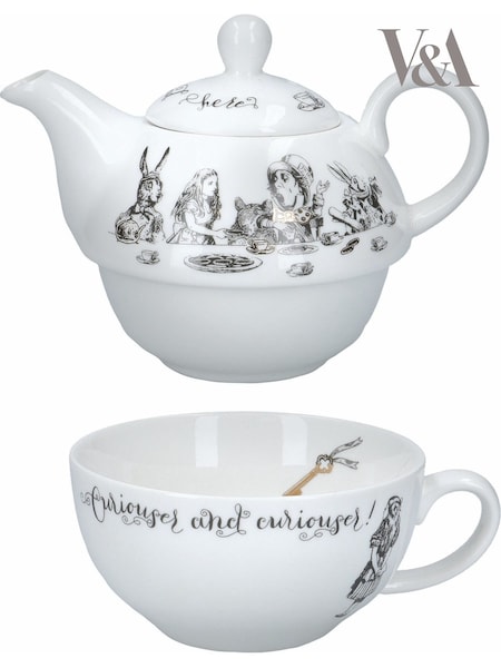 V&A Set of 2 Alice in Wonderland Tea-for-One Teapots (AP7561) | R$ 385