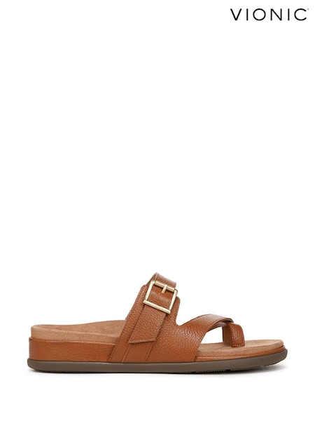 Коричневый - Vionic Wide Fit Carmela Toe Post Sandals (AP7655) | €166