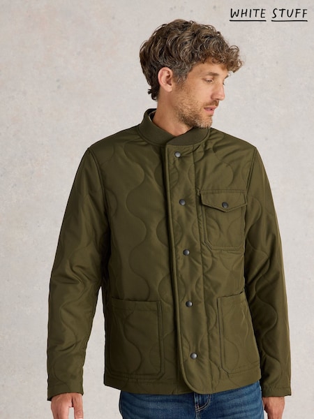 White Stuff Green Tenby Quilted Jacket (AP7698) | R$ 940