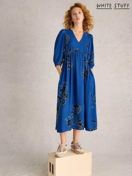 White Stuff Blue Lucy Midi Dress (AP7713) | €49