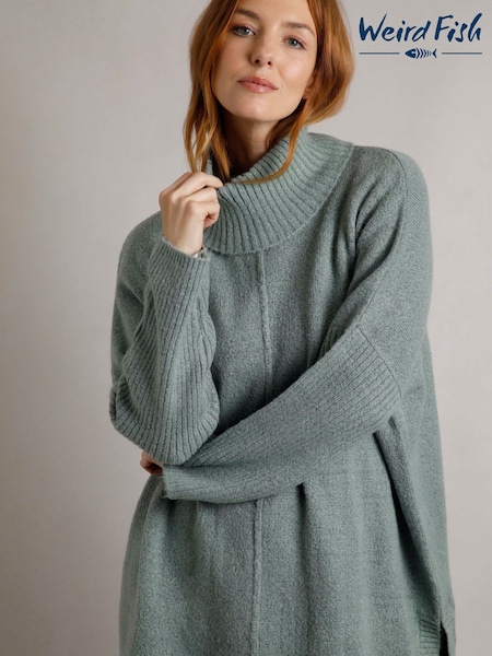 Weird Fish Green Carolyn Knitted Roll Neck Tunic (AP7738) | €38