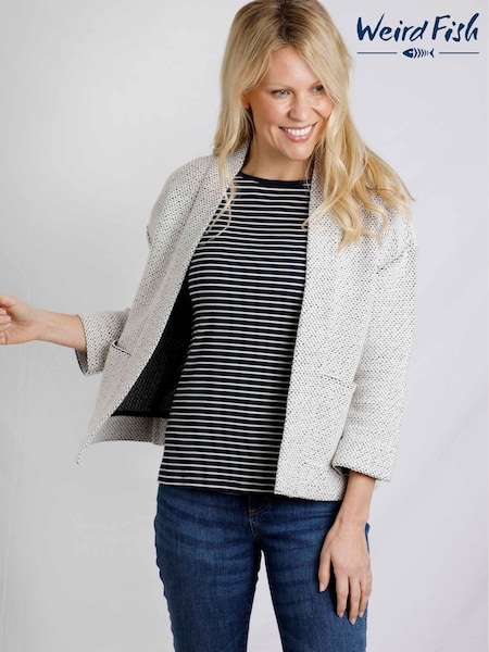 שמנת - Weird Fish Santosh Cropped Macaroni Cardigan (AP7743) | ‏352‏₪