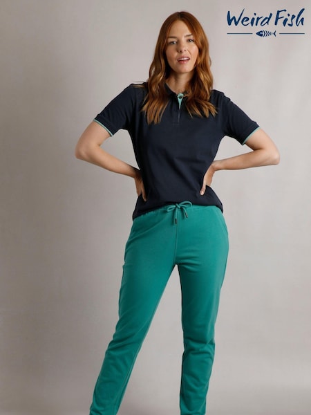 Weird Fish Green Alyne Grazer Pique 100% Cotton Trousers (AP7759) | €51