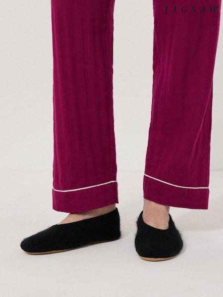 Jigsaw Black Halo Cashmere Slippers (AP7788) | AED288