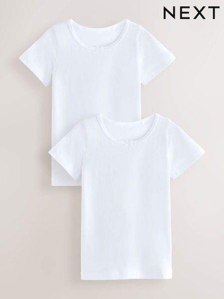 White Short Sleeve Vests 2 Pack (1.5-12yrs) (AP7805) | €10 - €13