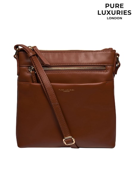Braun - Pure Luxuries London 'Brooke' Leather Cross-Body Bag (AP7837) | 76 €