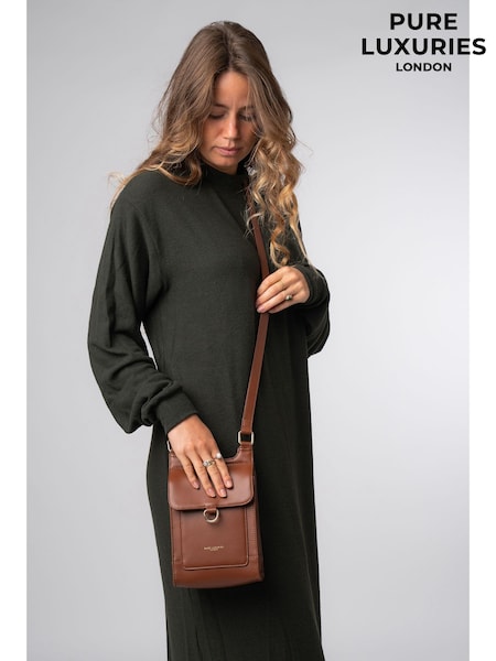 Pure Luxuries London 'Erma' Leather Cross-Body Bag (AP7844) | $86