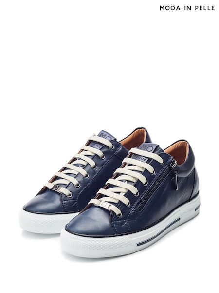 Moda in Pelle BRAMLEIGH HIDDEN WEDGE LEATHER TRAINER WITH SIDE ZIP DETAIL (AP7855) | ₪699
