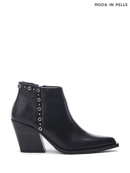 Moda in Pelle Penza Western Style Smart Black Ankle Boots (AP7857) | AED262
