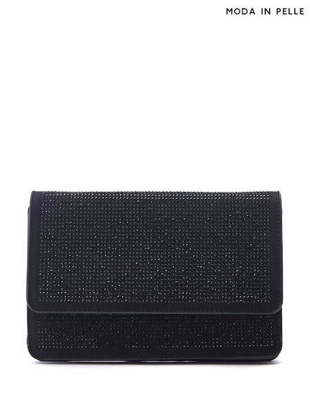 Schwarz - Moda In Pelle Christiie Glitz Clutch Bag With Chain (AP7869) | 92 €
