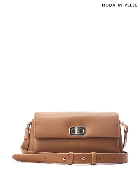 Moda In Pelle Britney Leopard Print Fold Over Brown Bag (AP7872) | €101