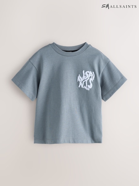smALLSAINTS Slate Grey Younger Boys Orlando Logo Oversized Crew T-Shirt (AP7921) | AED116 - AED128
