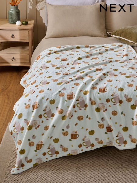 Orange Pumpkin Spice Latte Fleece Throw (AP8046) | €21 - €32