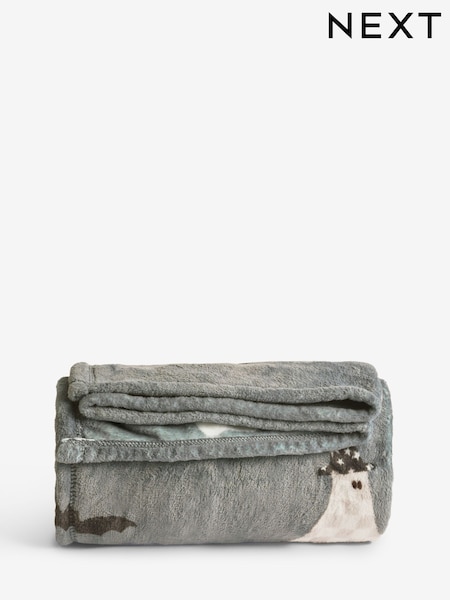 Grey Halloween Print Fleece Throw (AP8053) | €21 - €30