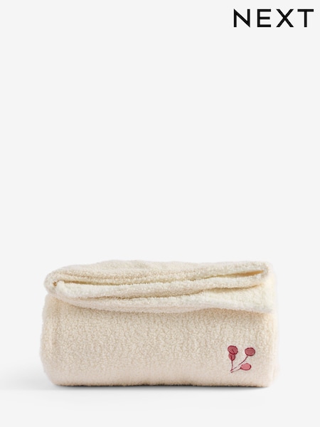 Red Embroidered Toadstool Borg Throw (AP8058) | 167 QAR - 225 QAR