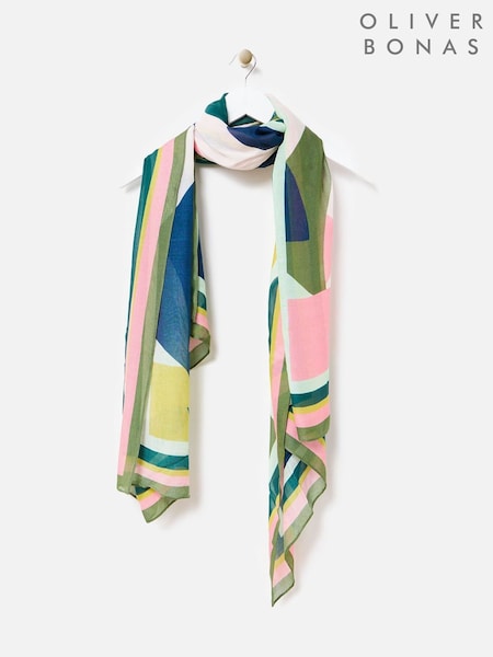 Oliver Bonas Abstract Geometric Print Lightweight Scarf (AP8295) | 154 LEI