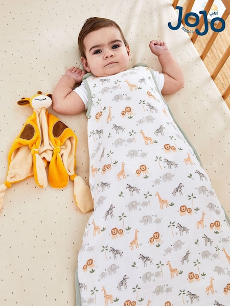JoJo Maman Bébé Safari Soft Safari Print 1 Tog Baby Muslin Sleeping Bag (AP8309) | €36.50