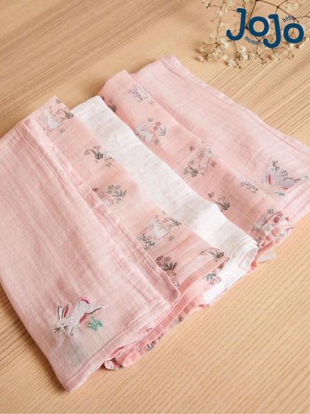 JoJo Maman Bébé 5-Pack Embroidered Muslins (AP8314) | 29 €