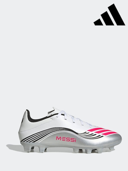 adidas White/Blue Adult F50 Messi Club Firm Ground Boots (AP8322) | €79